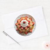 Sticker Rond Pancakes with Whipped Cream & Christmas Sprinkles (Enveloppe)