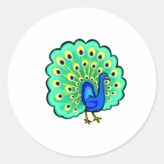Sticker Rond Pancho Peacock (Devant)