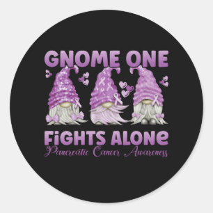 Sticker Rond Pancreatic Cancer Purple Gnome