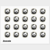 Sticker Rond Panda (Feuille)