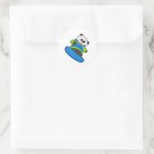 Sticker Rond Panda a Snowboarder (Sac)