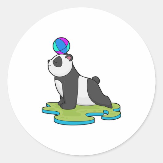 Sticker Rond Panda at yoga (Devant)