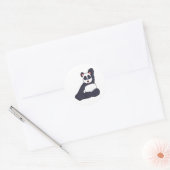 Sticker Rond Panda au Yoga Exercices d'étirement (Enveloppe)