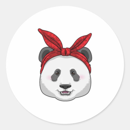 Sticker Rond Panda avec Bandana (Devant)