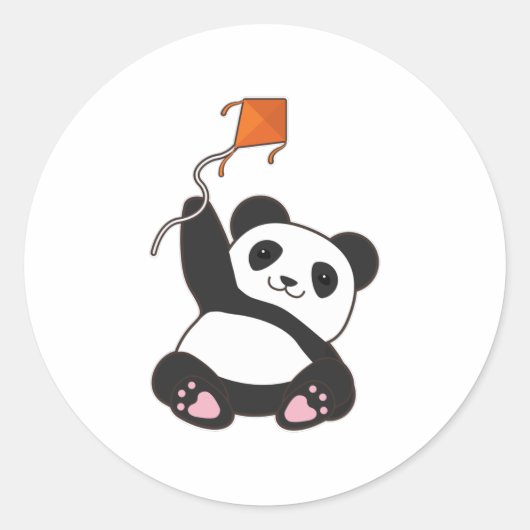 Sticker Rond Panda avec cerf-volant (Devant)