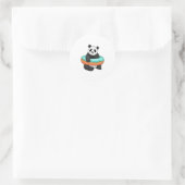 Sticker Rond Panda avec Donut (Sac)