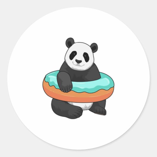 Sticker Rond Panda avec Donut (Devant)