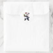 Sticker Rond Panda avec fleur de bambou (Sac)
