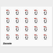 Sticker Rond Panda avec parapluie (Feuille)