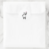 Sticker Rond Panda avec Tulipe (Sac)