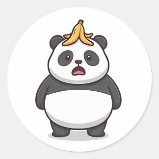 Sticker Rond Panda Banane