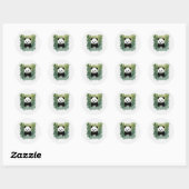 Sticker Rond Panda Bear Bamboo en forêt (Feuille)