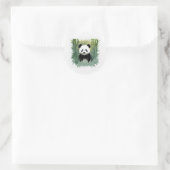 Sticker Rond Panda Bear Bamboo en forêt (Sac)