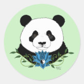 Sticker Rond Panda Bear Lotus (Devant)