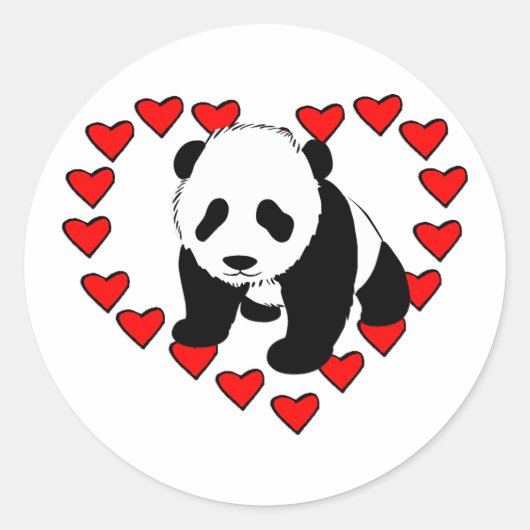Sticker Rond Panda Bear Love (Devant)