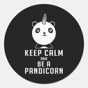Sticker Rond Panda Bear Pandicorne Garder Calm amusant Idée cad