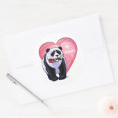 Sticker Rond Panda Bear Saint Valentin (Enveloppe)