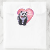 Sticker Rond Panda Bear Saint Valentin (Sac)