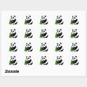 Sticker Rond Panda bébé avec arbre de Noël (Feuille)