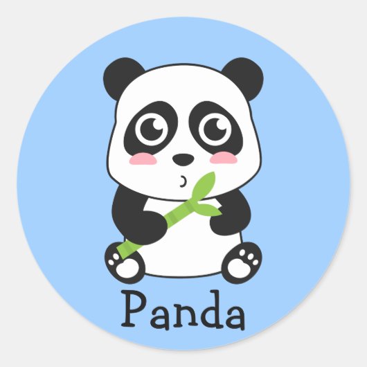 Sticker Rond Panda bébé mignonne et mignonne (Devant)