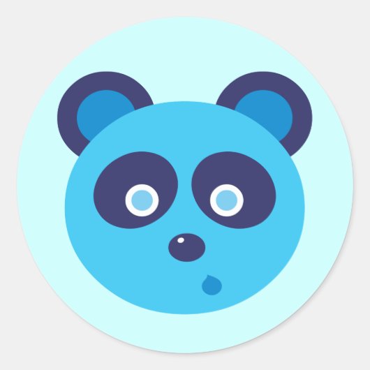 Sticker Rond Panda bleu (Devant)