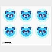 Sticker Rond Panda bleu (Feuille)