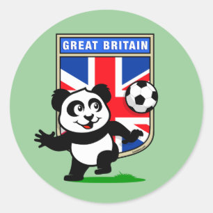 Sticker Rond Panda BRITANNIQUE du football
