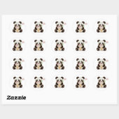 Sticker Rond Panda Bubble thé (Feuille)