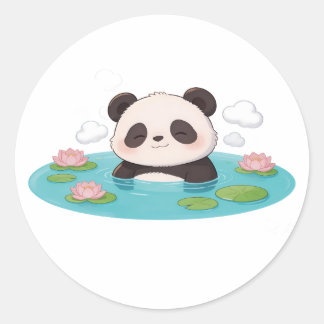 Sticker Rond panda,chaleureux,guérison,rythme lent,paix intérie