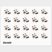 Sticker Rond panda,chaleureux,guérison,rythme lent,paix intérie (Feuille)