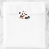 Sticker Rond panda,chaleureux,guérison,rythme lent,paix intérie (Sac)