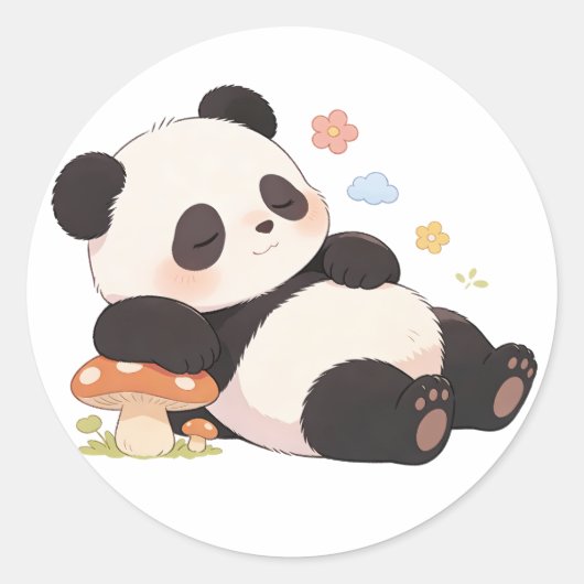 Sticker Rond panda,chaleureux,guérison,rythme lent,paix intérie (Devant)