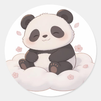 Sticker Rond panda,chaud /cozy,guérison,lent,paix intérieure #0