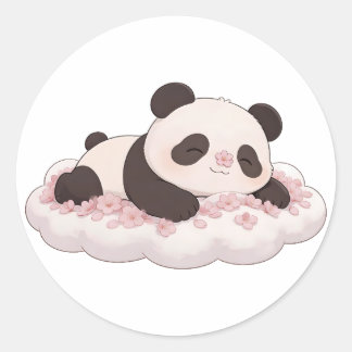 Sticker Rond panda,chaud,guérison,rythme lent,paix intérieure #