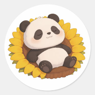 Sticker Rond panda,chaud,guérison,rythme lent,paix intérieure #