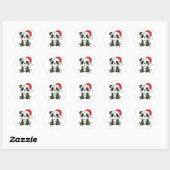 Sticker Rond Panda Christmas Winter Animaux Pandas Classic Roun (Feuille)