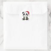 Sticker Rond Panda Christmas Winter Animaux Pandas Classic Roun (Sac)
