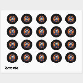 Sticker Rond Panda Citrouille Panda Halloween (Feuille)