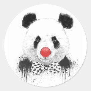 Sticker Rond Panda clown