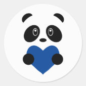 Sticker Rond Panda Coeur Bleu (Devant)