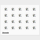 Sticker Rond Panda comme étudiant (Feuille)