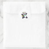 Sticker Rond Panda comme étudiant (Sac)