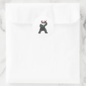 Sticker Rond Panda comme Ninja en costume (Sac)