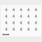Sticker Rond Panda comme Patinage en ligne avec Roller skates (Feuille)