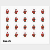 Sticker Rond Panda comme pompier avec tuyau (Feuille)