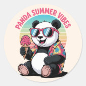 Sticker Rond Panda Cool Été Glace Enfant (Devant)