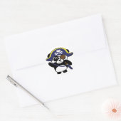 Sticker Rond Panda dans le costume bleu marine pirate (Enveloppe)