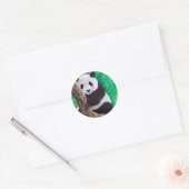 Sticker Rond Panda dans une peinture d'arbre (Enveloppe)