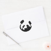 Sticker Rond Panda d'art noir blanc (Enveloppe)