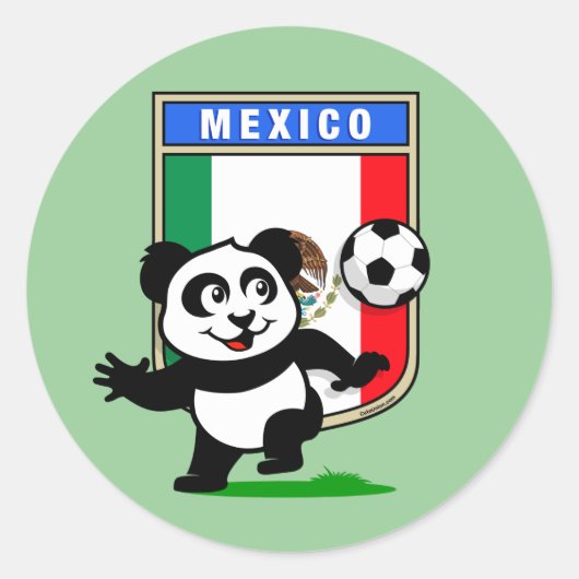 Sticker Rond Panda de football du Mexique (Devant)